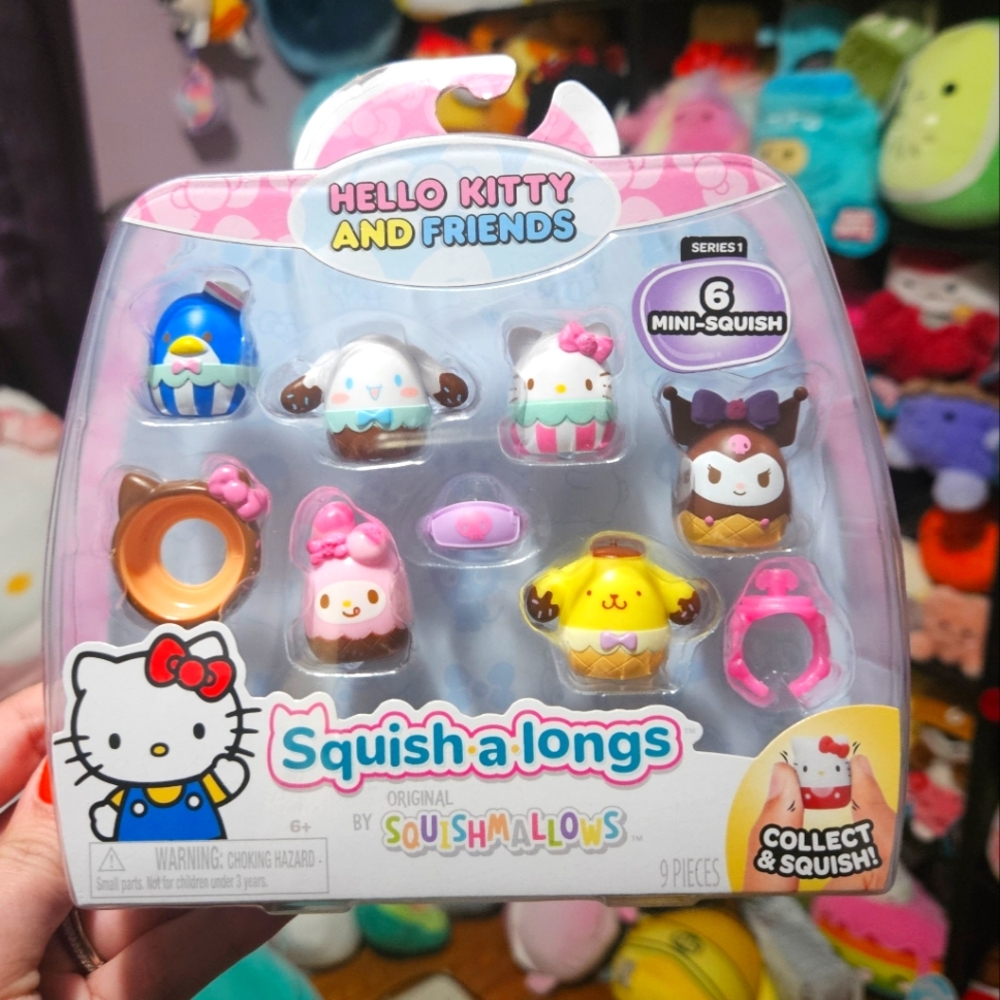 NWT Squishmallows Hello Kitty & Friends Squish-a-longs Set Of 6 Series 1 Dessert